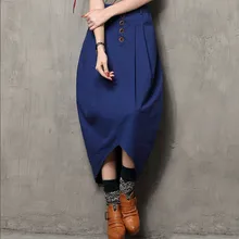 Брендовая женская юбка SIPAIYA Осенняя длинная Асимметричная джинсовая юбка для женщин Винтажная Ретро джинсовая юбка для женщин Saias Longa X2215