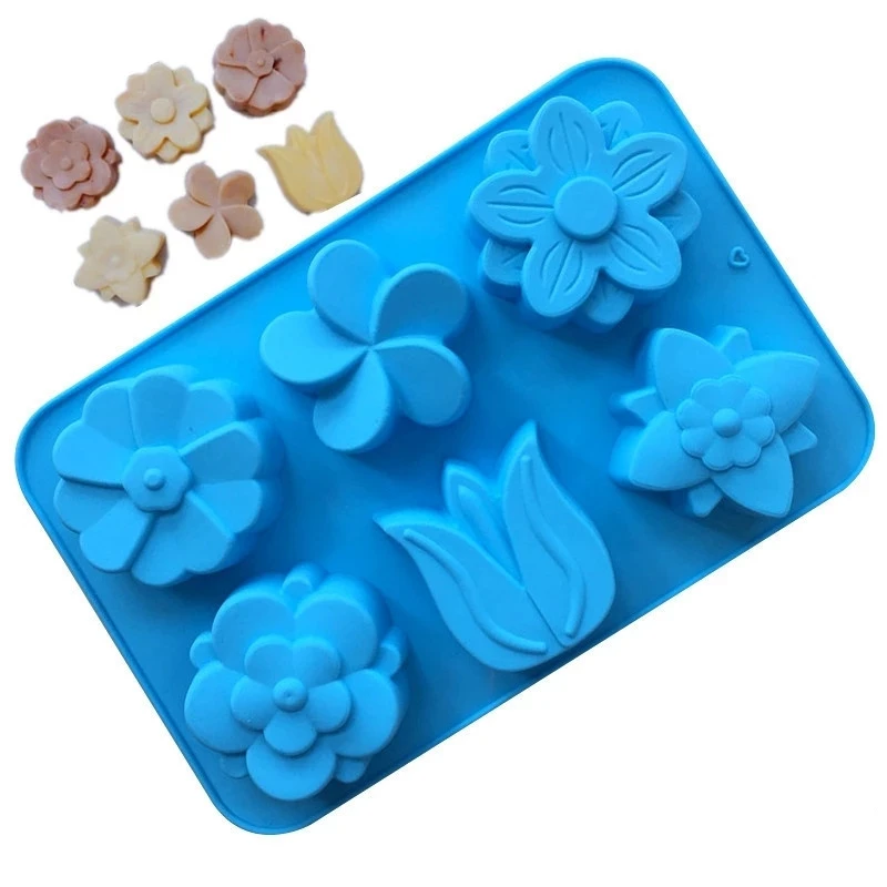 

3D Tulip Flower silicone Soap mold DIY cake decorating tools chocolate fondant confeitaria mold baking accessories Free Shipping