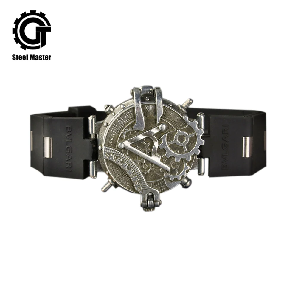 

Fashion Black Business Men Wristwatch Alloy Digital Watches Mechanical Wristwatch Quartz Male Clock Relogio Masculino GT24