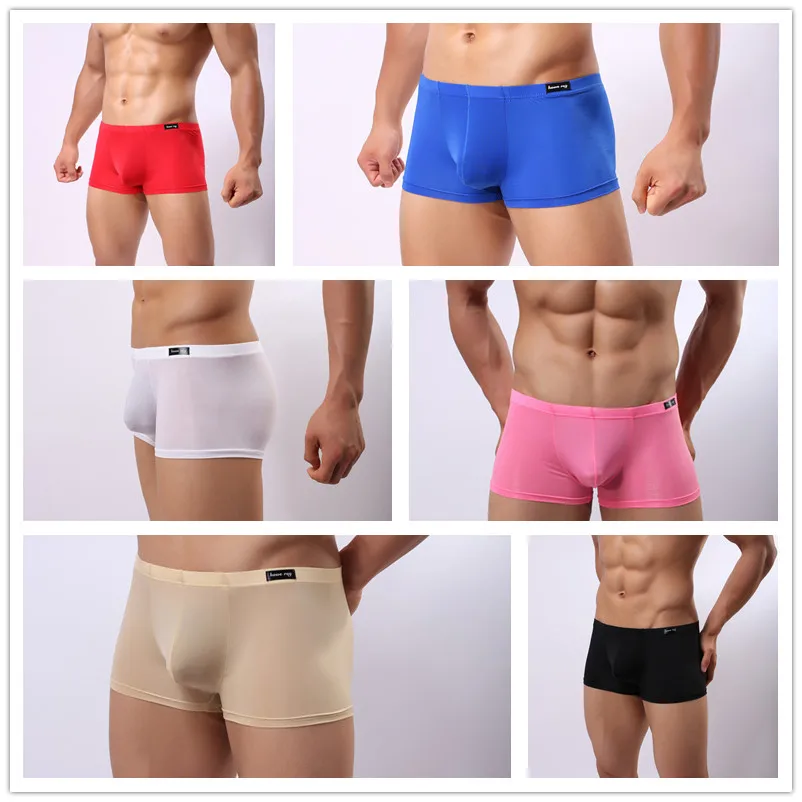 

New hot cool men's sexy thin ice silk underwear men's pants