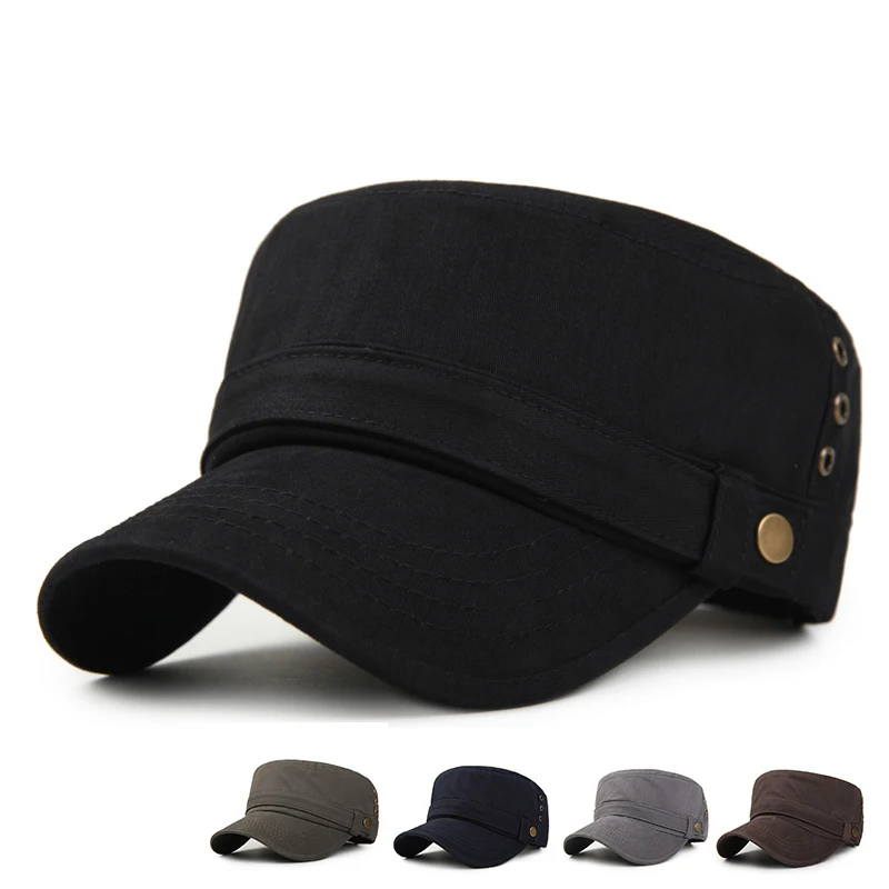 

Hat Man Trend Washing cap Simplicity generous temperament Solid cotton material Flat cap Adjustable female Leisure time
