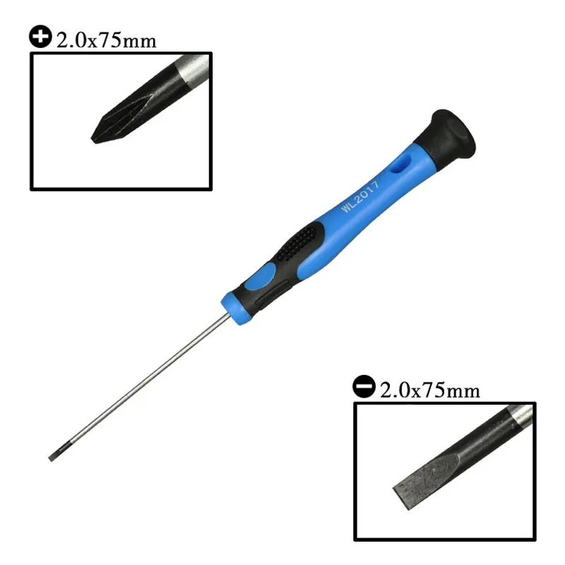 

Precision 2 x 75mm Philips Slotted Screwdriver Flat Cross Screwdrivers Hand Tool Lengthened 2mm Screwdriver Digital Repair Tool