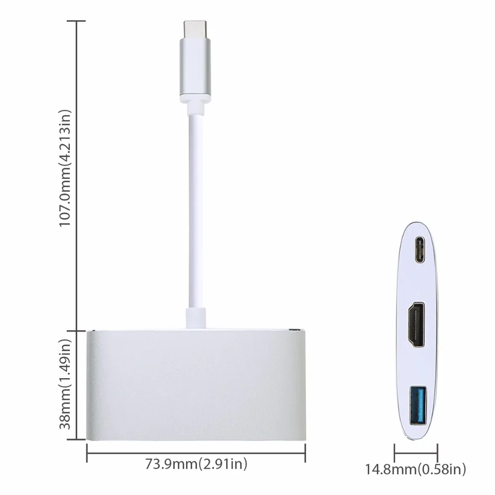 JZYuan USB C 3 1 к HDMI 4K цифровой AV многопортовый адаптер 0 type PD концентратор конвертер