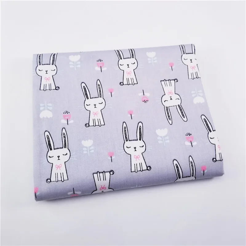 Печатное лоскутное изделие из хлопчатобумажной ткани шитье хлопчатобумажной саржевой ткани прекрасный кролик Печать текстильный материал для рукоделие