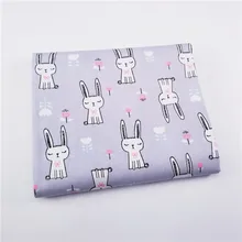 Печатное лоскутное изделие из хлопчатобумажной ткани шитье хлопчатобумажной саржевой ткани прекрасный кролик Печать текстильный материал для рукоделие
