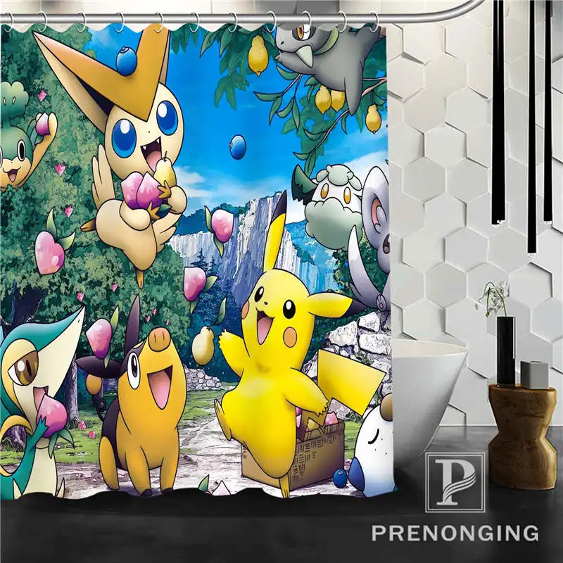 Shower curtain Персонализированные пользовательские Покемон душ украшение для дома, для занавесок купальные шторы ткань водонепроницаемый полиэстер S171218-18 - Цвет: Shower curtain