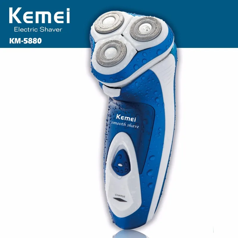 

KEMEI KM-5880 Rechargeable Electric Shaver Triple Blade Electric Shaving Razor Men Face Care 3D Floating Shaver