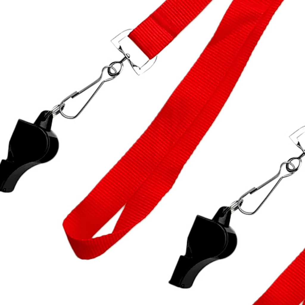 2 x Kayaking Boat Camping HikingPlastic Loud Safety Emergency Survival Whistle Lifeguard Rescue Signaling Whistle Lanyard 23'' 