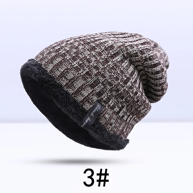 Вязаная плотная теплая зимняя шапка для мужчин, шапка Skullies, шапка s, мужские вязаные шапочки, шапка унисекс, теплая уличная шапка, шапка, шапка gorros - Цвет: C