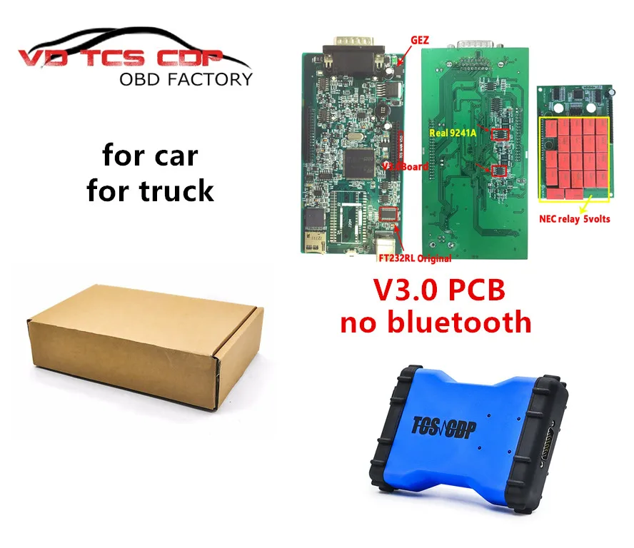 DHL новейший VD TCS CDP+ V3.0 печатная плата с Bluetooth и. R3 keygen 3 в 1 автомобильный Грузовик универсальный диагностический инструмент - Цвет: v3.0 no Bluetooth