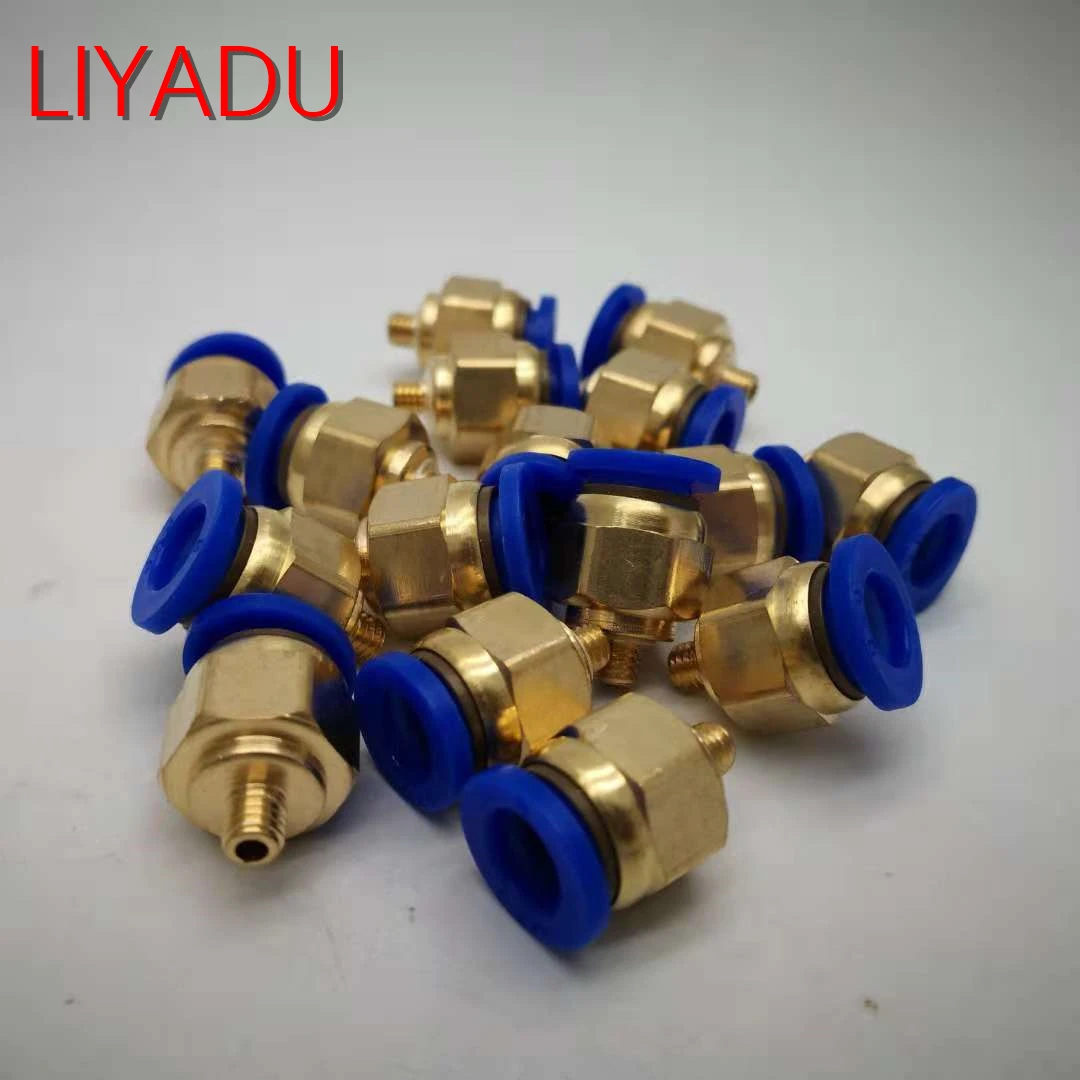 10 шт. пневматические фитинги PC 14 мм 16 мужской нитки 1/4 3/8 1/2 до трубки push air трубки прямое соединение PC16-02/03/04