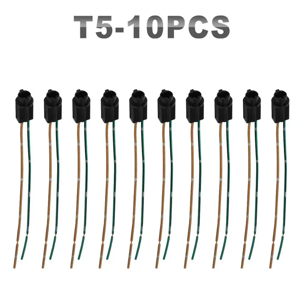 JGAUT 10 штук T5 1156 7440 3156 1157 7443 3157 для автомобильных фар разъем удлинитель лампа разъем электросети - Цвет: T5