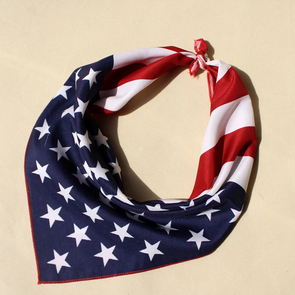 Fashion Women Square Head Scarf Wraps Flag print Scarves Ladies Printed