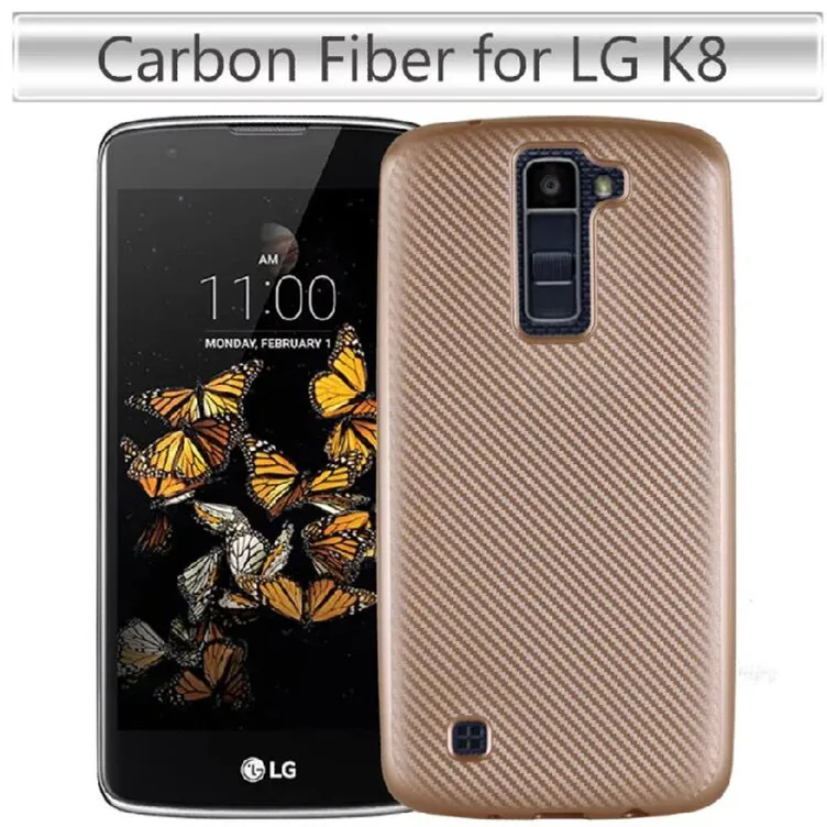Для LG K8 чехол роскошный чехол из углеродного волокна для LG K8 Lte K350 K350E K350N 5," K 8 4G откидной защитный чехол для телефона - Цвет: 2