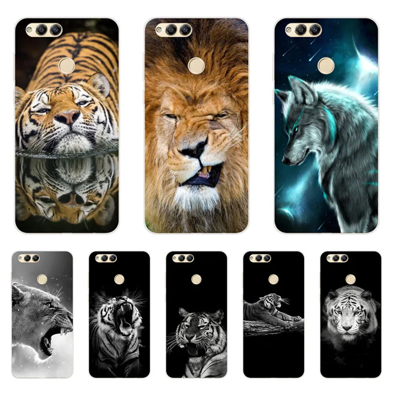 

huawei honor 7x Case,Silicon tigon beast Painting Soft TPU Back Cover for huawei honor 7x 5.93" Protect Phone cases shell