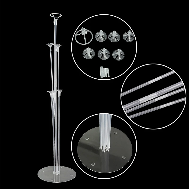 1 Набор, держатель для шарика, основание колонки, прозрачные пластиковые воздушные стойки для шаров, палочка для свадьбы, дня рождения, вечеринки, аксессуары для украшения, 7