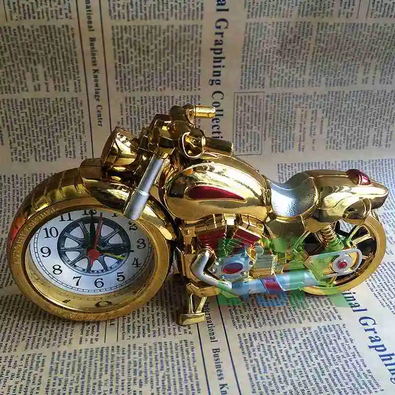 

Fashion Classic Creative Motorcycle Motorbike Pattern Alarm Clock Desk Clock Home Decor Birthday Gift Cool Clock 230*160*60mm