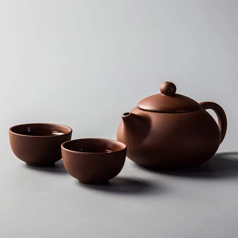 Китайский чайник, керамический кофейник, фарфоровый чайный чайник с фиолетовым песком, чайный набор кунг-фу D011 - Цвет: teaset2