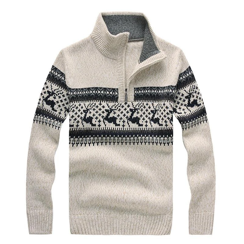 Brand New Mens Christmas Sweaters Stand Collar Fashion