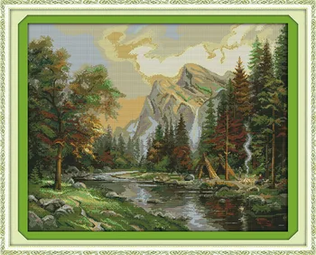 

Joy Sunday The nature scenery of the suburban cross stitch pattern kits handcraft make embroidery with chart