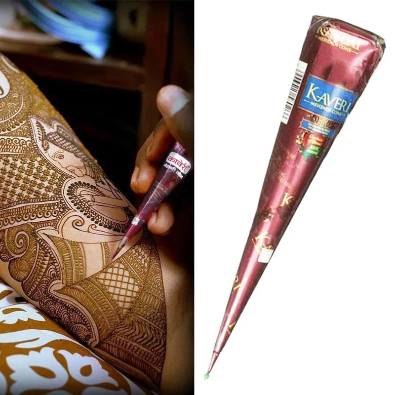 Черная коричневая хна конусы индийская Хна тату паста для Временной Татуировки боди-арт наклейка натуральная краска для тела тату хна конусы
