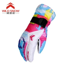 

Wild Snow Women Ski Gloves Winter Waterproof Anti-Cold Warm Gloves Outdoor Sport Snow Sportswear Skiing Gloves