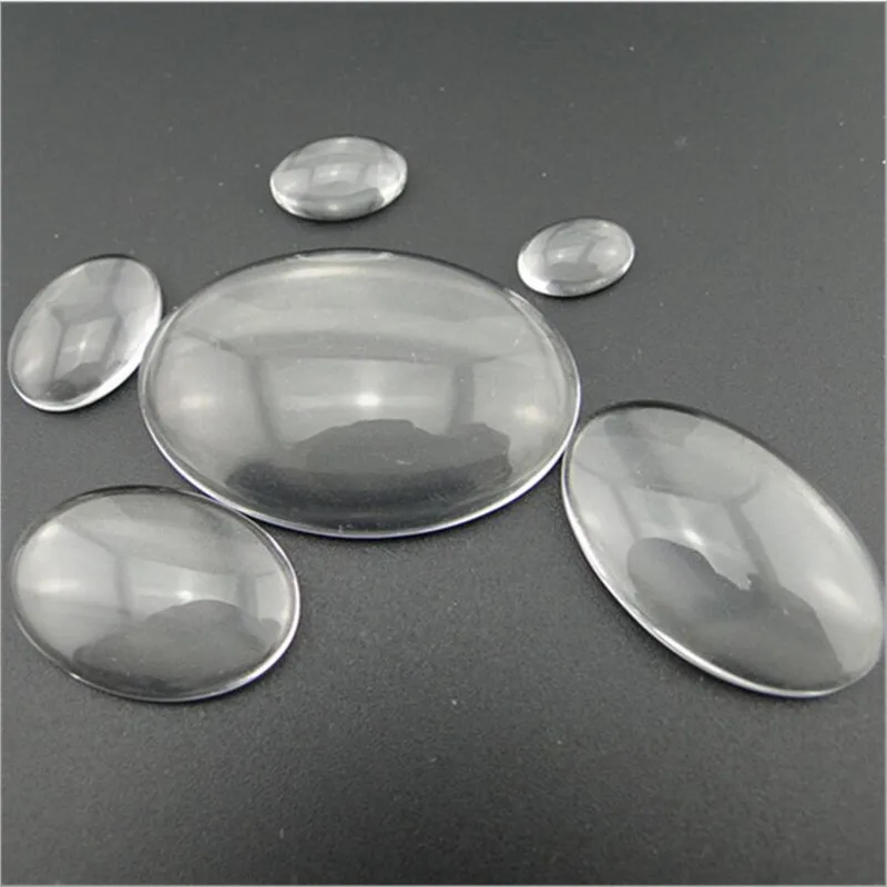 

1packs 10x14mm 13x18mm 18x25mm Oval Flat Back Clear Transparent Glass Cabochon Cameo Settings for DIY Necklace Pendant Jewelry