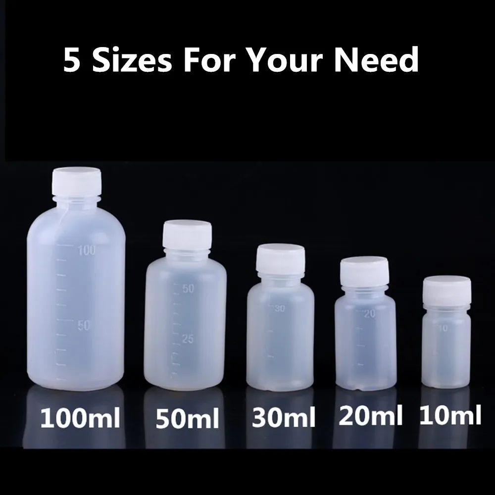 

10ps/lot 10ml 30ml Empty Natural bottle Clear PE squeeze Good Safe Soft Medical Bottles With Standard Graduation Scale Size