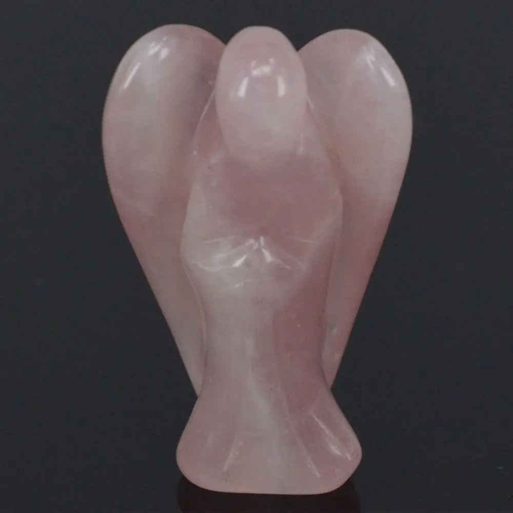 

1.5inch Rose Quartz Carving Angel Natural Crafts Stone Figurine Chakra Healing Reiki Stone