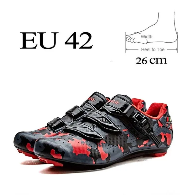 Santic Мужская обувь для шоссейного велоспорта из искусственной кожи дышащая обувь для шоссейного велосипеда автозапирающиеся Спортивные Гонки велосипедная обувь кроссовки WMS17004H - Цвет: Red EU 42