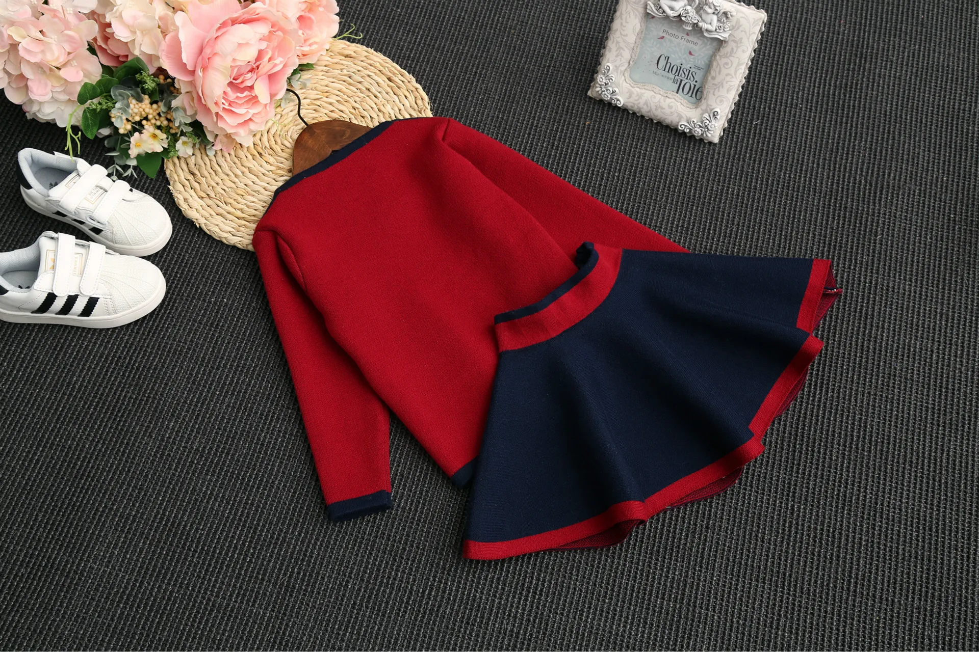 Mihkalev комплекты одежды для девочек осень свитер Топы и юбка 2 шт. детская одежда для девочек спортивные костюмы для детей праздничный комплект костюмы