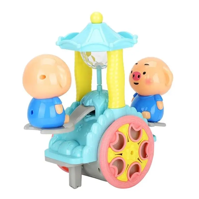 

Cute Pig Revolve Electric Car Toys Kids Baby Infant Rotate Music Light Toy Car Plastic Cute Animal Pig And Kitten Children