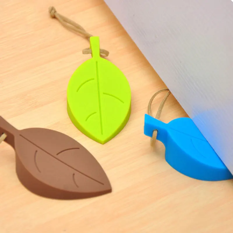 ورقة نمط سيليكون الباب حماية سدادة ، إسفين الاصبع حامي ، لطيف الكرتون مرنة سيليكون نافذة الباب يتوقف مع الحبل