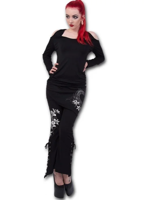 Женские леггинсы со шнуровкой в готическом стиле|bell bottom leggings|skirt pantsbell bottoms |