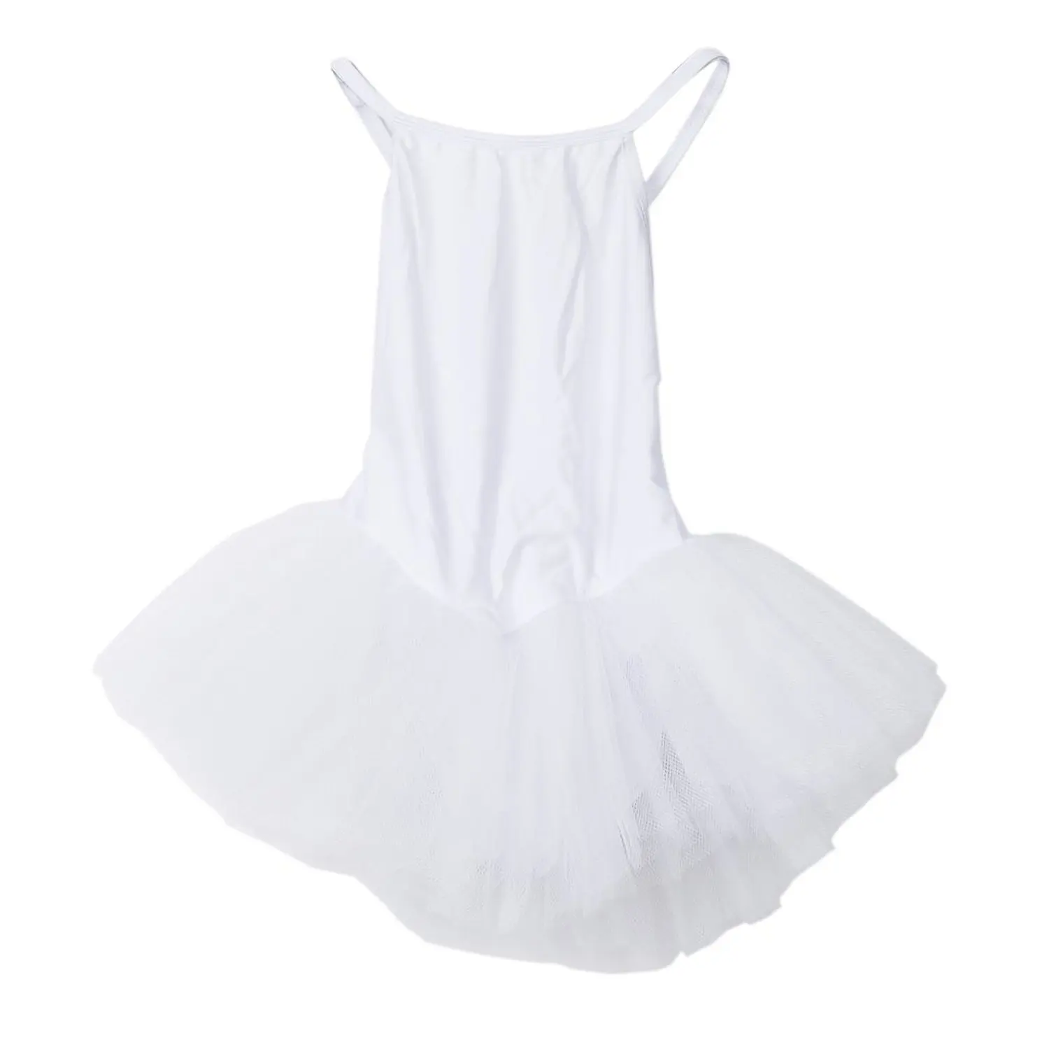 

2018 NEW Girl Ballet Dance Dress Gymnastic Leotard Straps Tutu 5-6 Yrs(White)