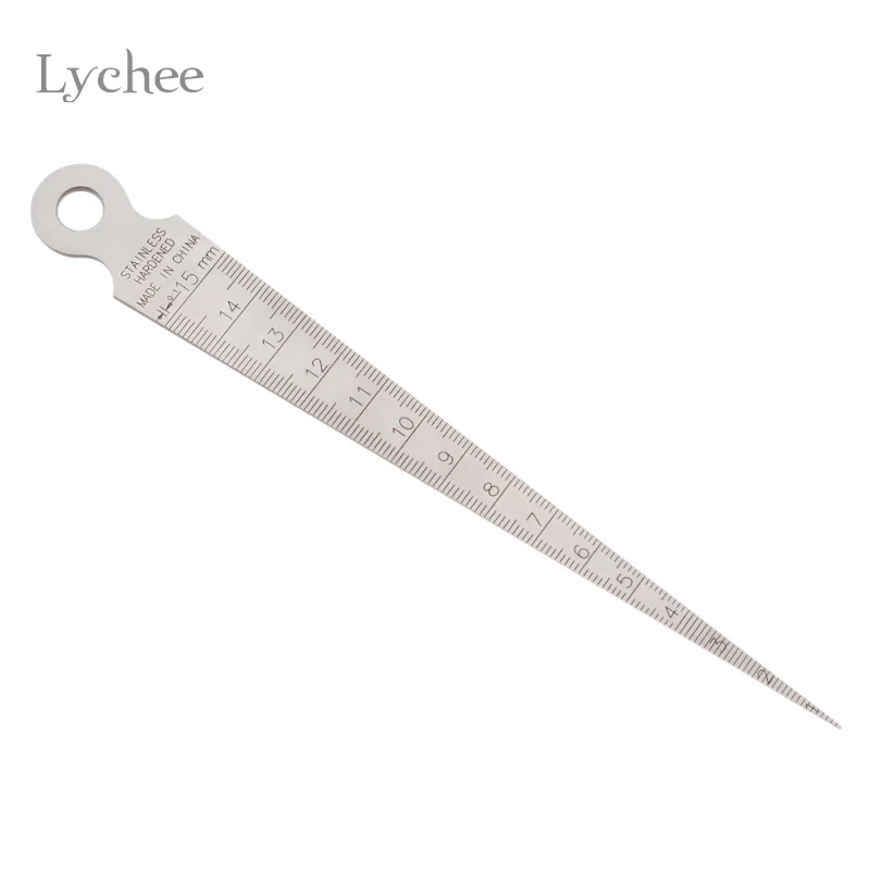 Lychee 1pc Taper Gauge Stainless Steel Wedge Feeler Measure Tool Ruler