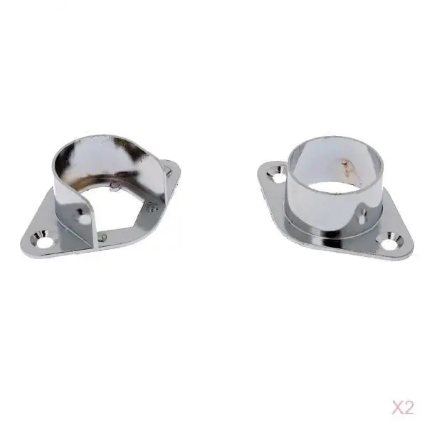 Two Pairs 25mm Metal Curtain Pole Wall Recess Bracket Curtain Rods Finials