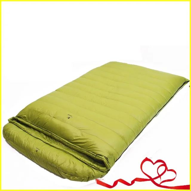Cheap Ultralight envelop 2 person Sleeping Bag for Camping, Hiking 95% white goose down 400T nylon waterproof  2300G