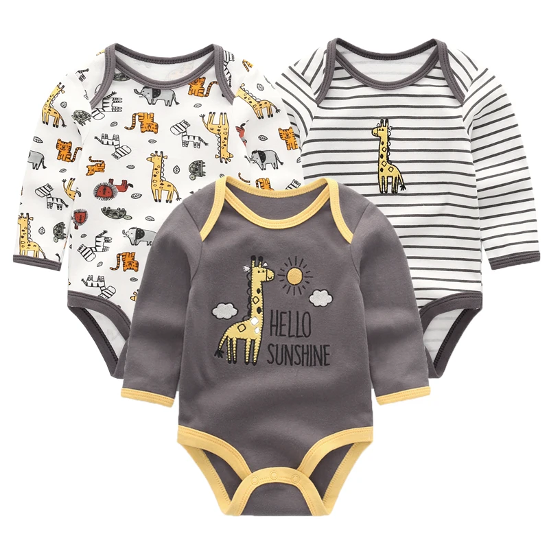 Модный летний комбинезон для малышей; коллекция года; 3 шт./лот; одежда с длинными рукавами для маленьких мальчиков; roupas de bebe; Одежда для новорожденных 0-12 месяцев