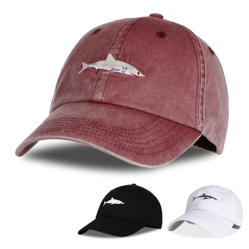 2019 Новинка весны унисекс бейсболки для женщин Snapback шапки вышивать Акула для мужчин's бейсболка, кепка папа уличная мода