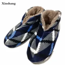 Высокое качество; Новинка; зимняя теплая обувь с хлопчатобумажными стельками; домашняя обувь на нескользящей мягкой подошве; теплые плюшевые домашние ботинки для мужчин; обувь для пола