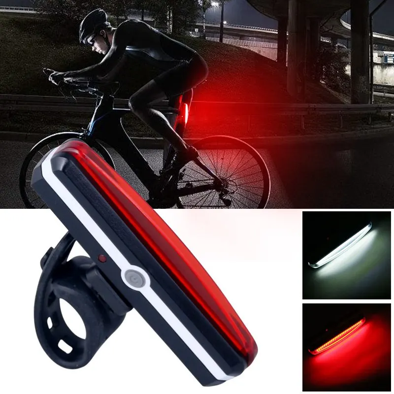 

USB Rechargeable LED Bicycle Bike Cycling Front Rear Tail Light 6 Modes Lamp