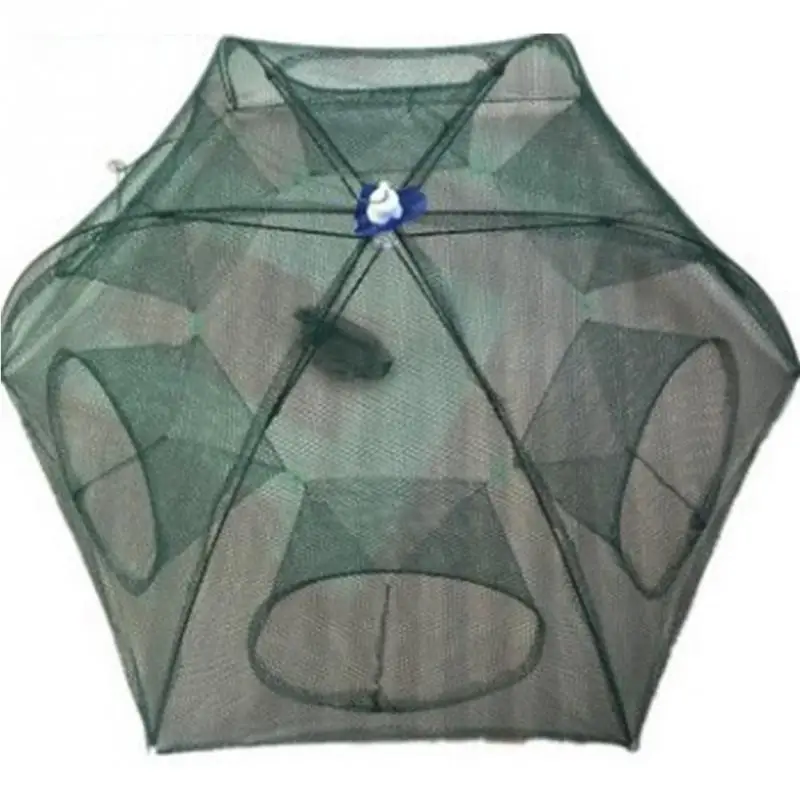 Folded Portable Hexagon 4/6/8 Hole Automatic Fishing Net Fish Shrimp Trap Minnow Crab Baits Cast Mesh Trap Folded Portable Hexagon 4/6/8 Hole Automatic Fishing Net Fish Shrimp Trap Minnow Crab Baits Cast Mesh Trap