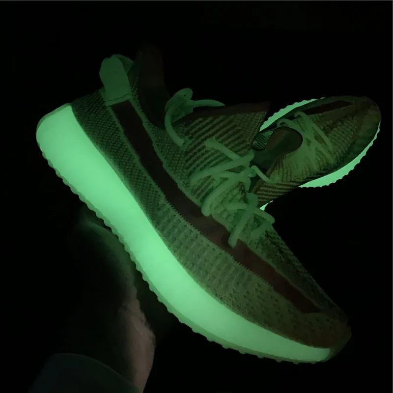 

2019 Wholesales Gid Glow Green Kanye West Running Shoes New Fashion Brand Designer Mens Women Athletic Sports Sneakers SZ 36-48