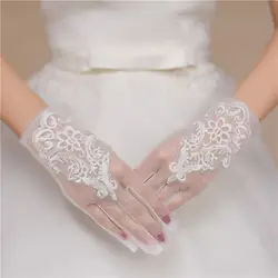 Элегантный Кот Свадебные аксессуары средней длины Свадебная Прихватки для мангала бисером свадебные перчатки свадебные Прихватки для