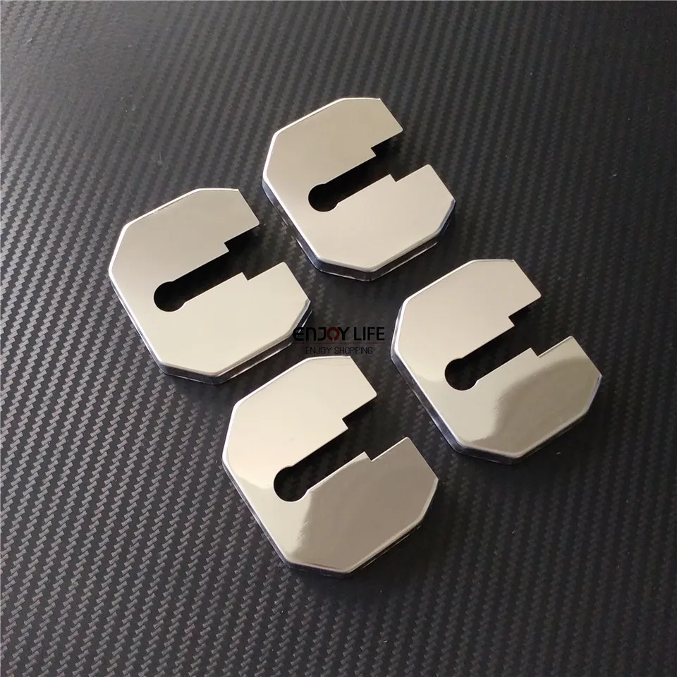 

4x Stainless Steel Car Door Lock Buckle Striker Cover Trim For Ford Explorer 2016