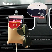 New Arrival Car Outlet Vent Tidy Storage Box With Charging Hole PU Leather Coin Bag Case Pocket Organizer Hanging Holder Pouch