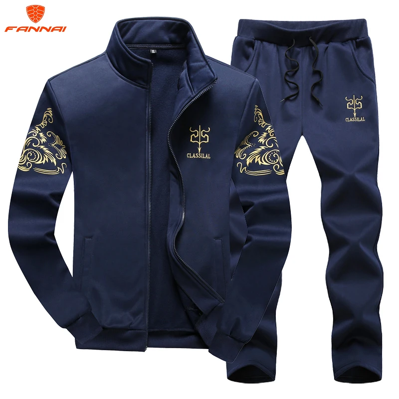 Men's Sets Coat Large Size 7XL 8XL 9XL Casual Tracksuit Men Autumn Zipper Jackets+Pants 2 Pieces Sets Male Slim Fit Men's Set