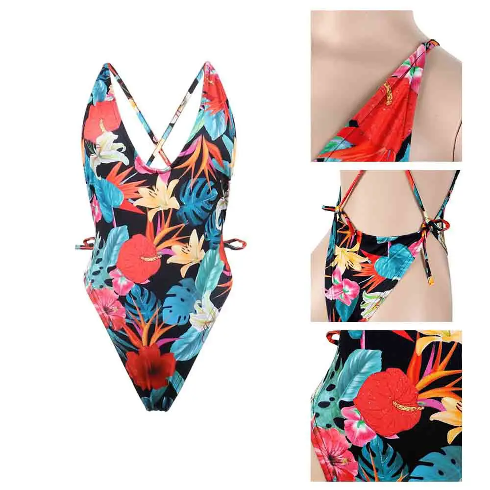 Sexy Print Backless Bodysuit Women Sleeveless Summer Beachwear Hot Bodysuits Deep V-Neck Cross Slim bandage cami Bodysuit Sexy Print Backless Bodysuit Women Sleeveless Summer Beachwear Hot Bodysuits Deep V-Neck Cross Slim bandage cami Bodysuit