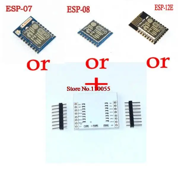 Серийный Wi-Fi ESP8266 модуль+ адаптер пластина полный IO порт провода(вы можете выбрать ESP-07, ESP-08, ESP-12E